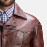 Vincent Alley Brown Leather Jacket - Image 3