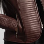Nexi Quilted Maroon Leather Jacket - Image 6