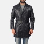 Jordan Black Leather Coat