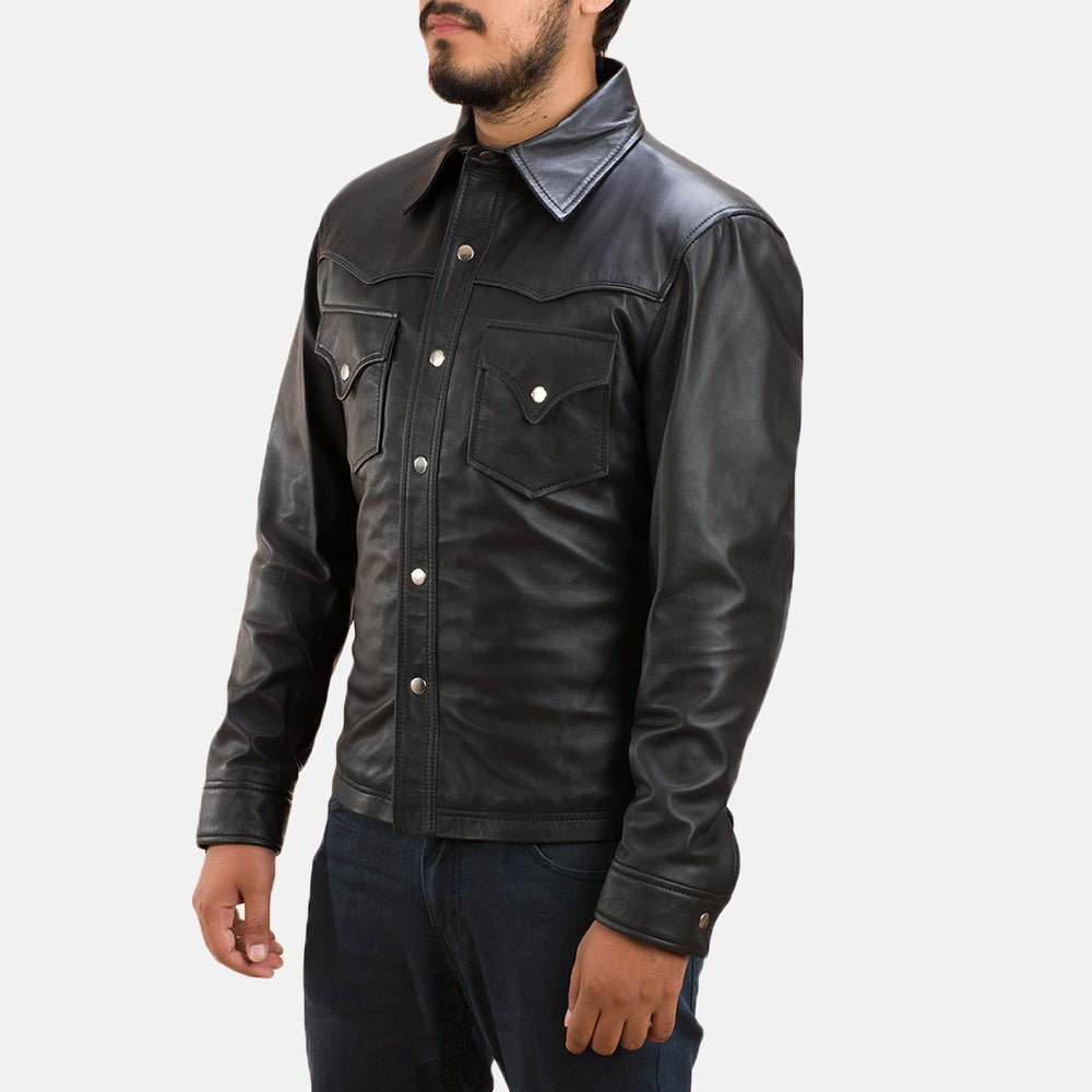Ranchson Black Leather Shirt - Image 3