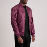 Danson Quilted Maroon Varsity Jacket - Image 2