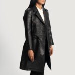 Sweet Susan Black Leather Trench Coat - Image 2