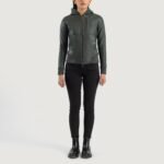 Luna Green Hooded Leather Bomber Jacket - Image 3