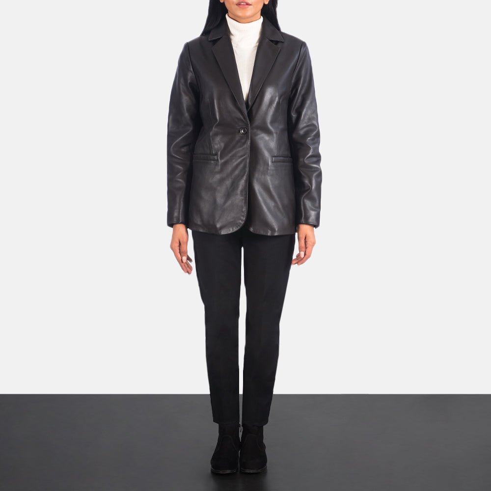 Norma Brown Leather Blazer - Image 4