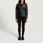 Rumy Black Leather Biker Jacket - Image 3