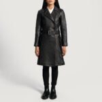 Sweet Susan Black Leather Trench Coat - Image 3