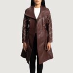 Missoni Maroon Leather Trench Coat - Image 5
