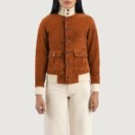 Sasha A1 Brown Suede Bomber Jacket - Image 4
