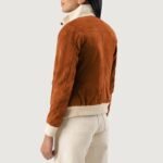 Sasha A1 Brown Suede Bomber Jacket - Image 5