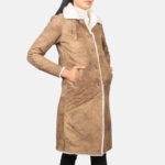 Alina Shearling Brown Leather Coat - Image 2