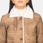 Alina Shearling Brown Leather Coat - Image 6