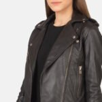 Alison Brown Leather Biker Jacket - Image 6