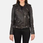 Alison Brown Leather Biker Jacket - Image 4