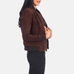 Bliss Brown Suede Bomber Jacket - Image 6