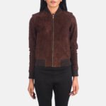 Bliss Brown Suede Bomber Jacket - Image 4