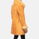 Erica Shearling Beige Leather Coat - Image 5