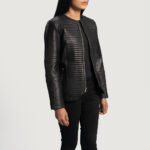 Nexi Quilted Black Leather Jacket - Image 2