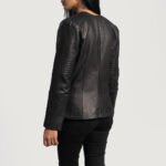 Nexi Quilted Black Leather Jacket - Image 5