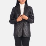 Norma Brown Leather Blazer - Image 2