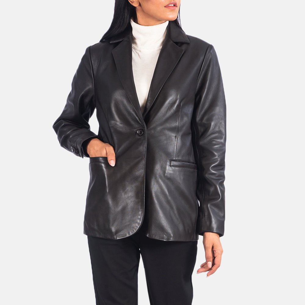 Women_s_Norma_Brown_Leather_Blazer-5_4d661ad0-e944-4a22-928b-6a24b59efa91_1024x1024.jpg Norma Brown Leather Blazer - Image 1