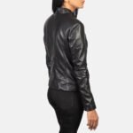 Rumella Black Leather Biker Jacket - Image 5