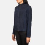 Rumella Blue Suede Biker Jacket - Image 2