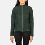 Rumella Green Suede Biker Jacket - Image 4
