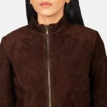 Rumella Mocha Suede Biker Jacket - Image 6