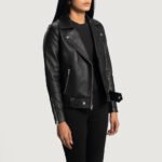 Rumy Black Leather Biker Jacket - Image 2