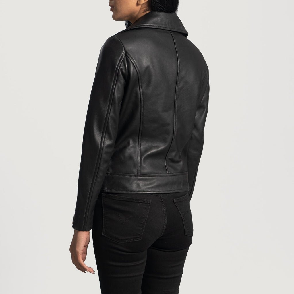 Rumy Black Leather Biker Jacket - Image 5