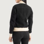 Sasha A1 Black Suede Bomber Jacket - Image 5