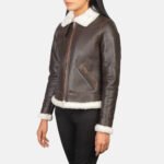 Sherilyn B-3 Brown Leather Bomber Jacket - Image 2