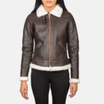 Sherilyn B-3 Brown Leather Bomber Jacket - Image 4