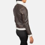 Sherilyn B-3 Brown Leather Bomber Jacket - Image 5
