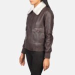 Stella G-1 Maroon Leather Bomber Jacket - Image 2