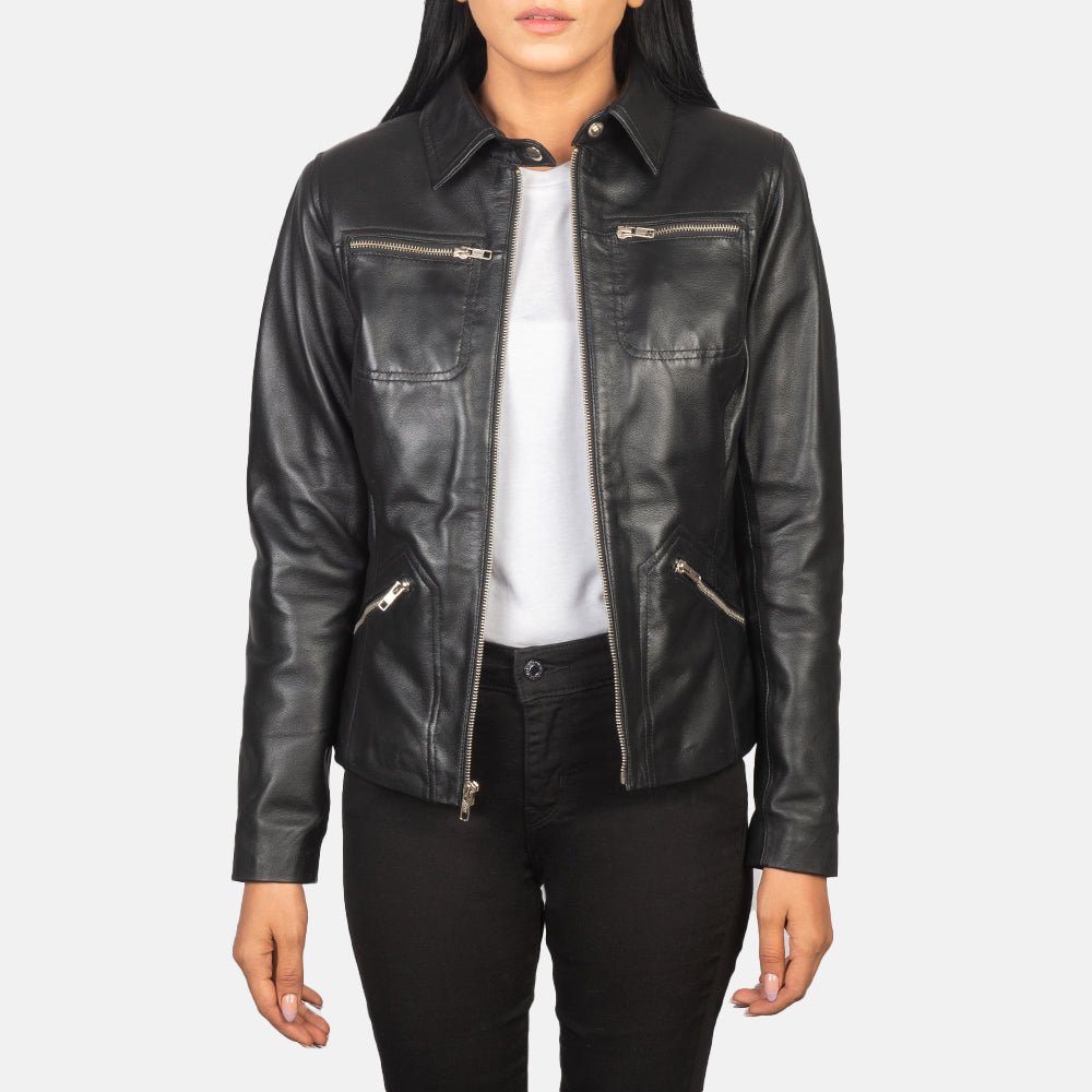 Women_s_Tomachi_Black_Leather_Jacket_Open_Front-4-1652251494571_0aa02c01-2992-4607-a53a-2392fbd14673_1024x1024-1.jpg Tomachi Black Leather Jacket - Image 1