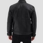 Cafe Racer Men’s Quilted Black Leather Jacket - Image 2